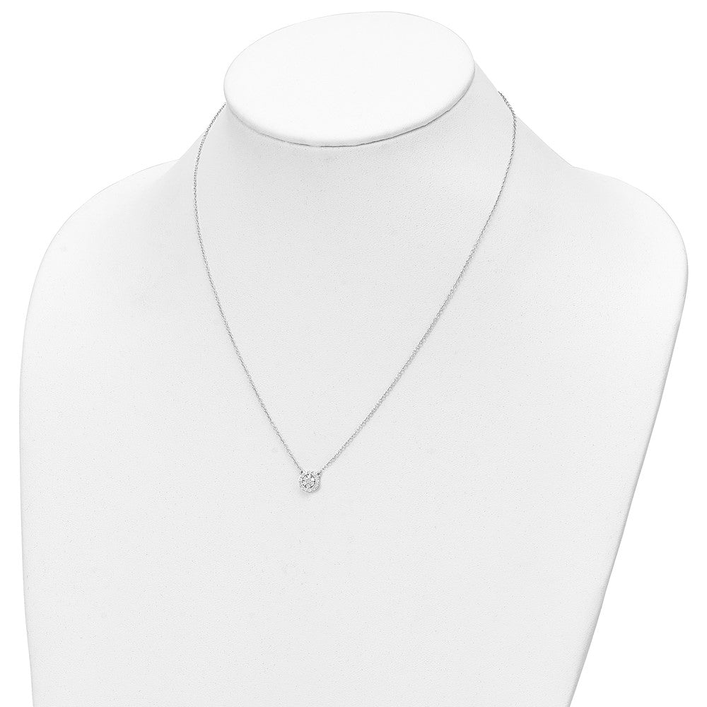 14k White Gold 1/5ct Lab Grown Diamond VS/SI+ G+ Comp 18in Necklace