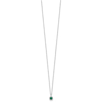 10kw 1/10ct Lab Grown Dia VS/SI+ G+ & Cr Emerald Comp 18in Necklace