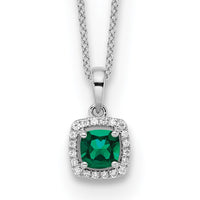 10kw 1/10ct Lab Grown Dia VS/SI+ G+ & Cr Emerald Comp 18in Necklace