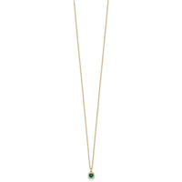 14k 1/10ct Lab Grown Dia VS/SI+ G+ & Cr Emerald Comp 18in Necklace