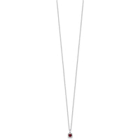 10kw 1/10ct Lab Grown Diamond VS/SI+ G+ & Cr Ruby Comp 18in Necklace