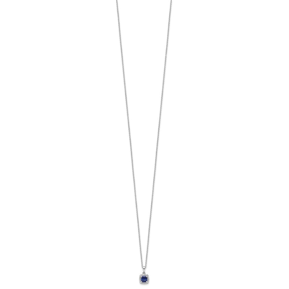 10kw 1/10ct Lab Grown Dia VS/SI+ G+ & Cr Sapphire Comp 18in Necklace