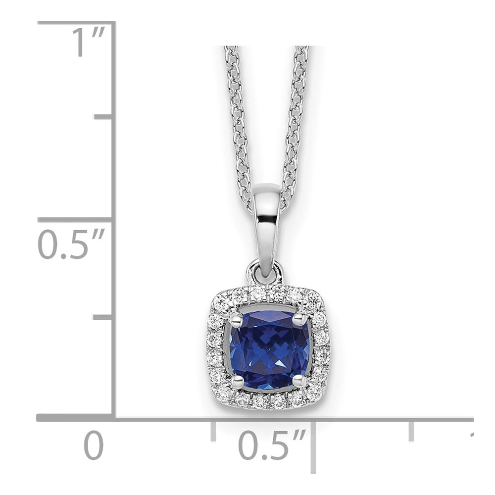 10kw 1/10ct Lab Grown Dia VS/SI+ G+ & Cr Sapphire Comp 18in Necklace