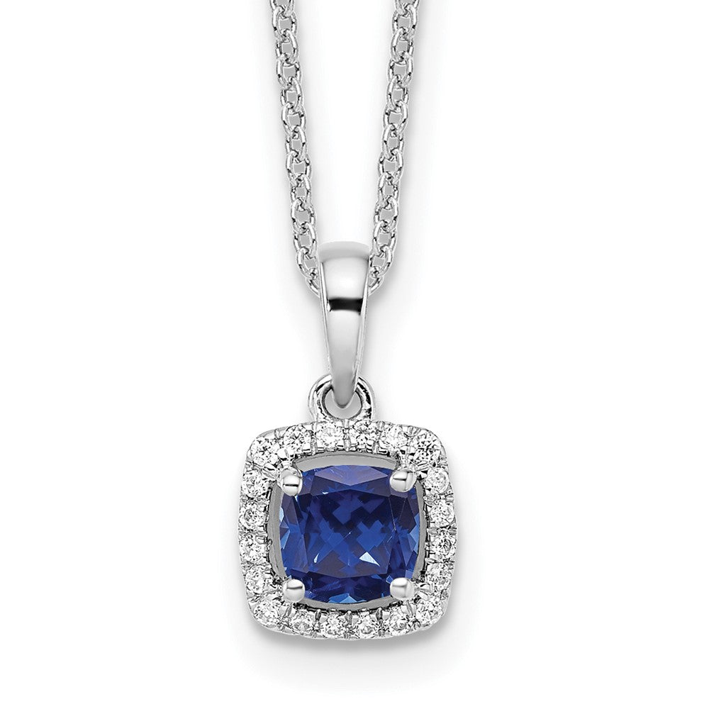 10kw 1/10ct Lab Grown Dia VS/SI+ G+ & Cr Sapphire Comp 18in Necklace