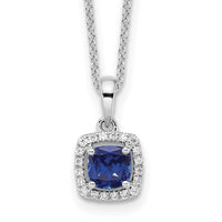 10kw 1/10ct Lab Grown Dia VS/SI+ G+ & Cr Sapphire Comp 18in Necklace