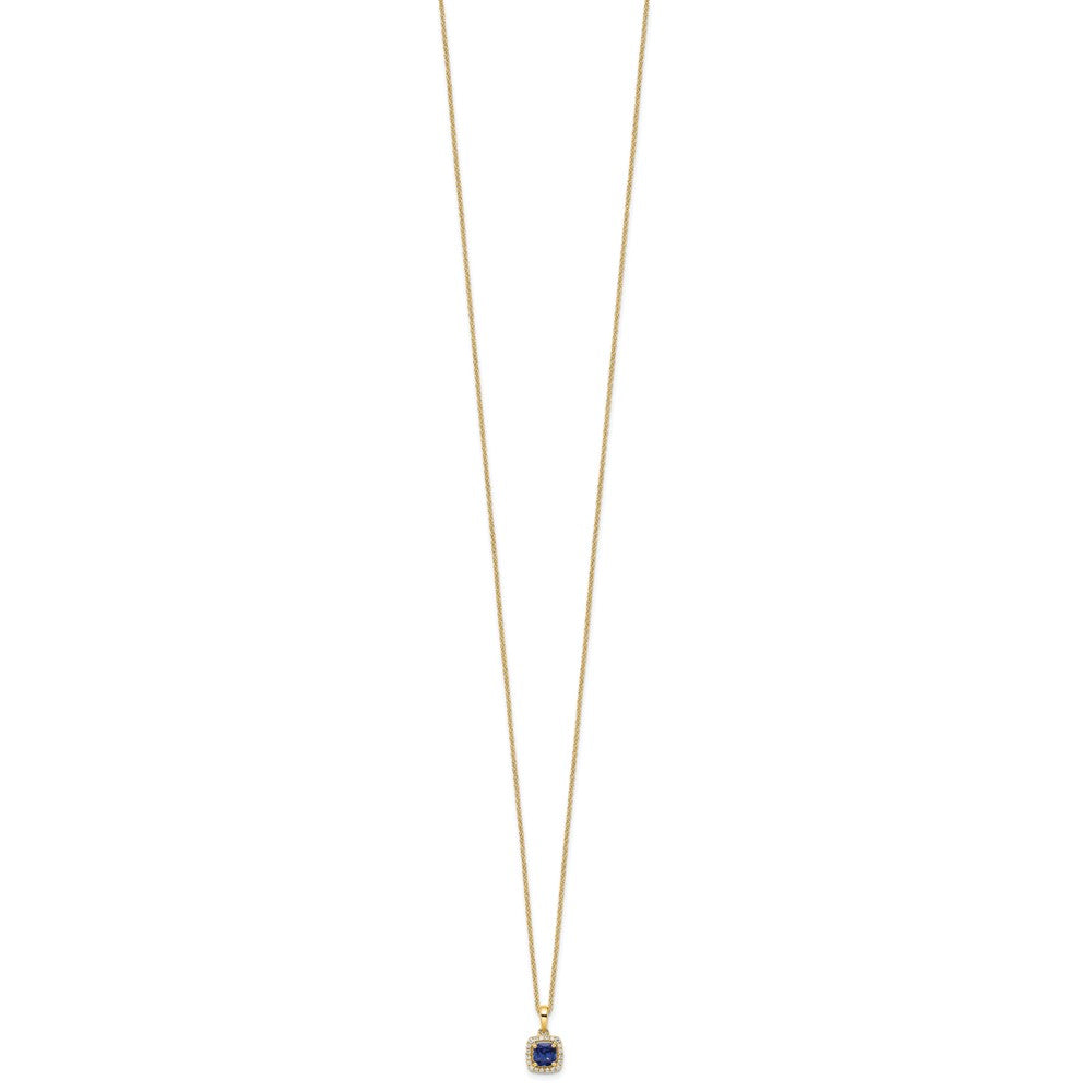 14k 1/10ct Lab Grown Diamond VS/SI+ G+ & Cr Sapphire Comp 18in Necklace