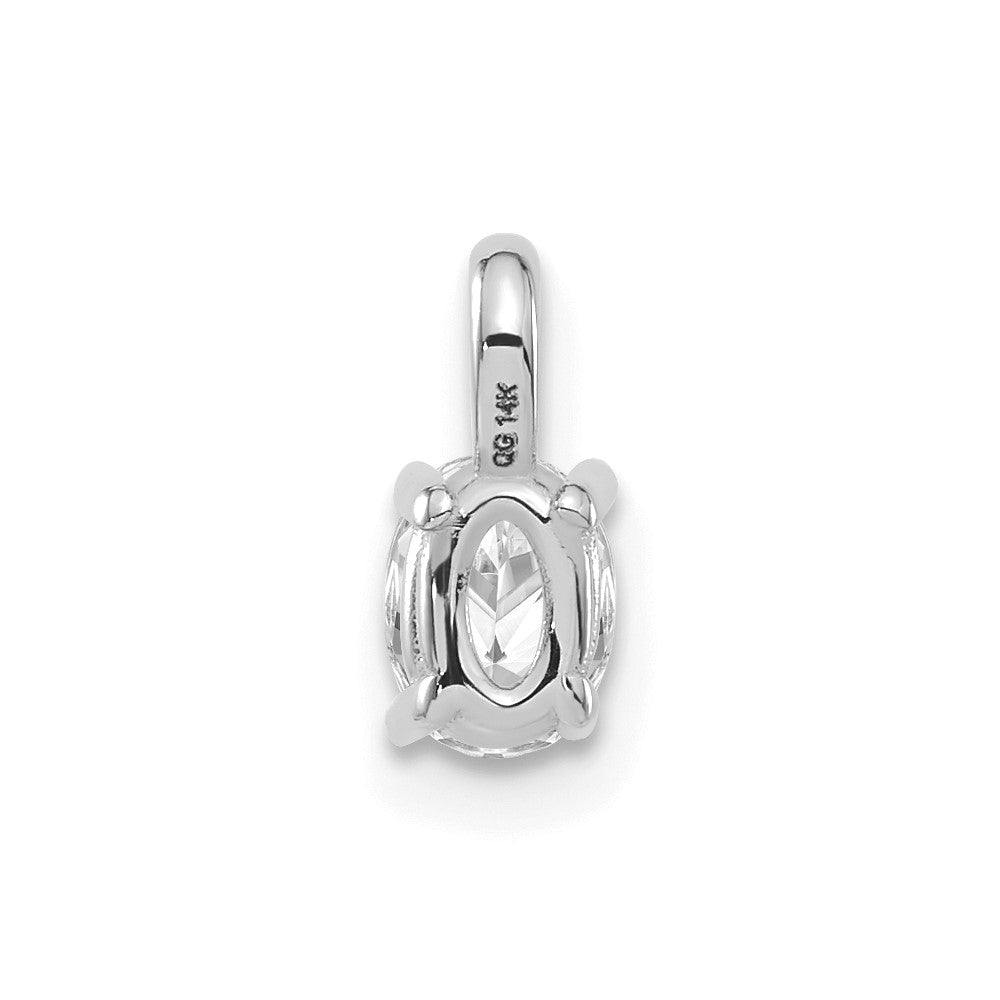 14k White Gold 1/3 ct Lab Grown Diamond VS/SI+ G+ Oval Solitaire Pendant
