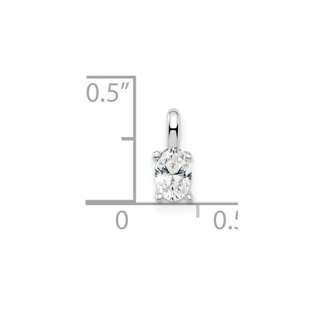 14k White Gold 1/3 ct Lab Grown Diamond VS/SI+ G+ Oval Solitaire Pendant