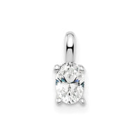 14k White Gold 1/3 ct Lab Grown Diamond VS/SI+ G+ Oval Solitaire Pendant