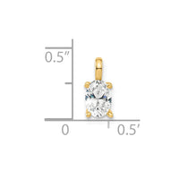 14k 1/2 ct Lab Grown Diamond VS/SI+ G+ Complete Oval Solitaire Pendant