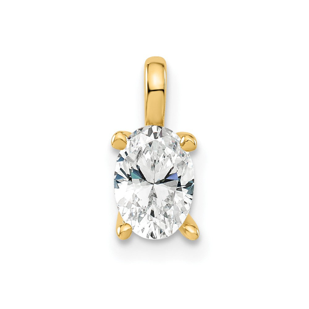 14k 1/2 ct Lab Grown Diamond VS/SI+ G+ Complete Oval Solitaire Pendant