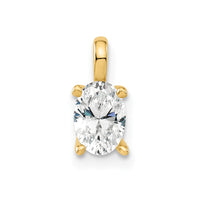 14k 1/2 ct Lab Grown Diamond VS/SI+ G+ Complete Oval Solitaire Pendant