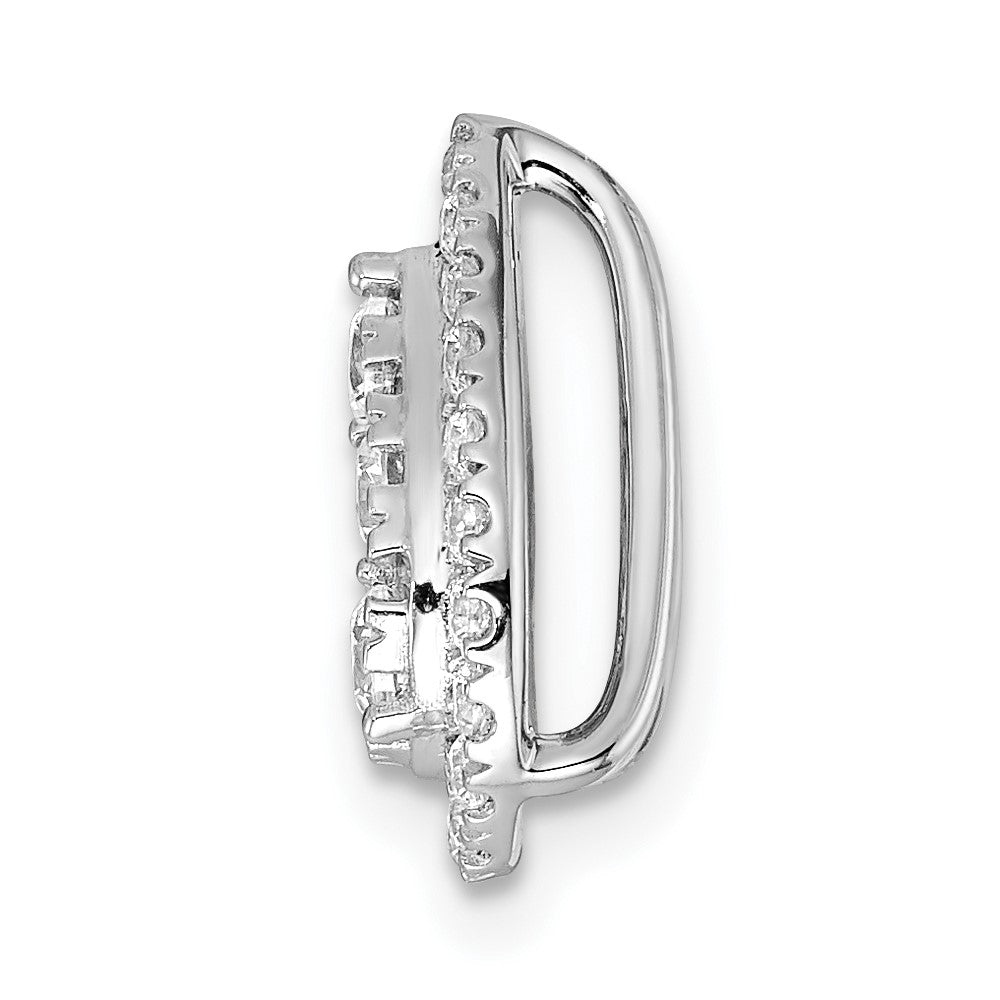 14kw 5/8ct Lab Grown Diamond VS/SI+ G+ Comp Teardrop Halo Chain Slide