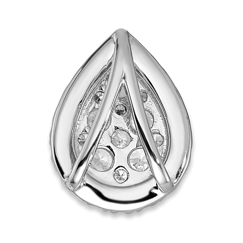 14kw 5/8ct Lab Grown Diamond VS/SI+ G+ Comp Teardrop Halo Chain Slide