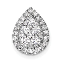14kw 5/8ct Lab Grown Diamond VS/SI+ G+ Comp Teardrop Halo Chain Slide