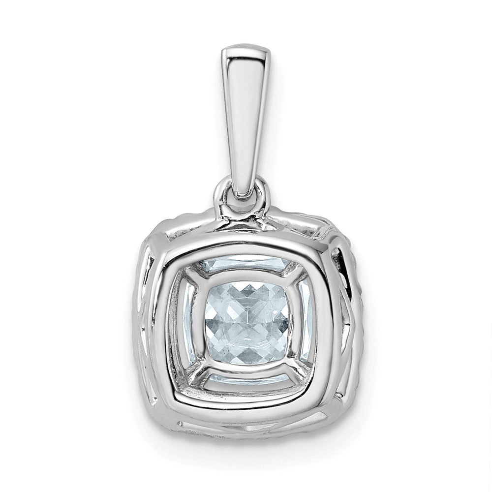 14kw 1/4ct Lab Grown Dia VS/SI+ G+ March Birthstone Aquamarine Pendant
