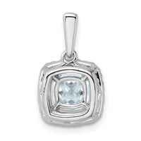 14kw 1/4ct Lab Grown Dia VS/SI+ G+ March Birthstone Aquamarine Pendant