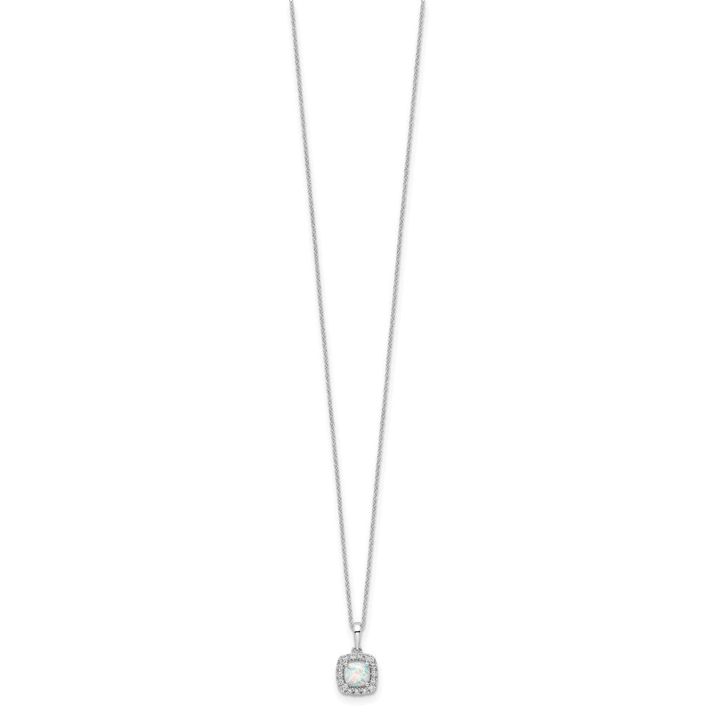 10kw 1/4ct Lab Grown Diamond VS/SI+ G+ & Cr Opal Comp 18in Necklace