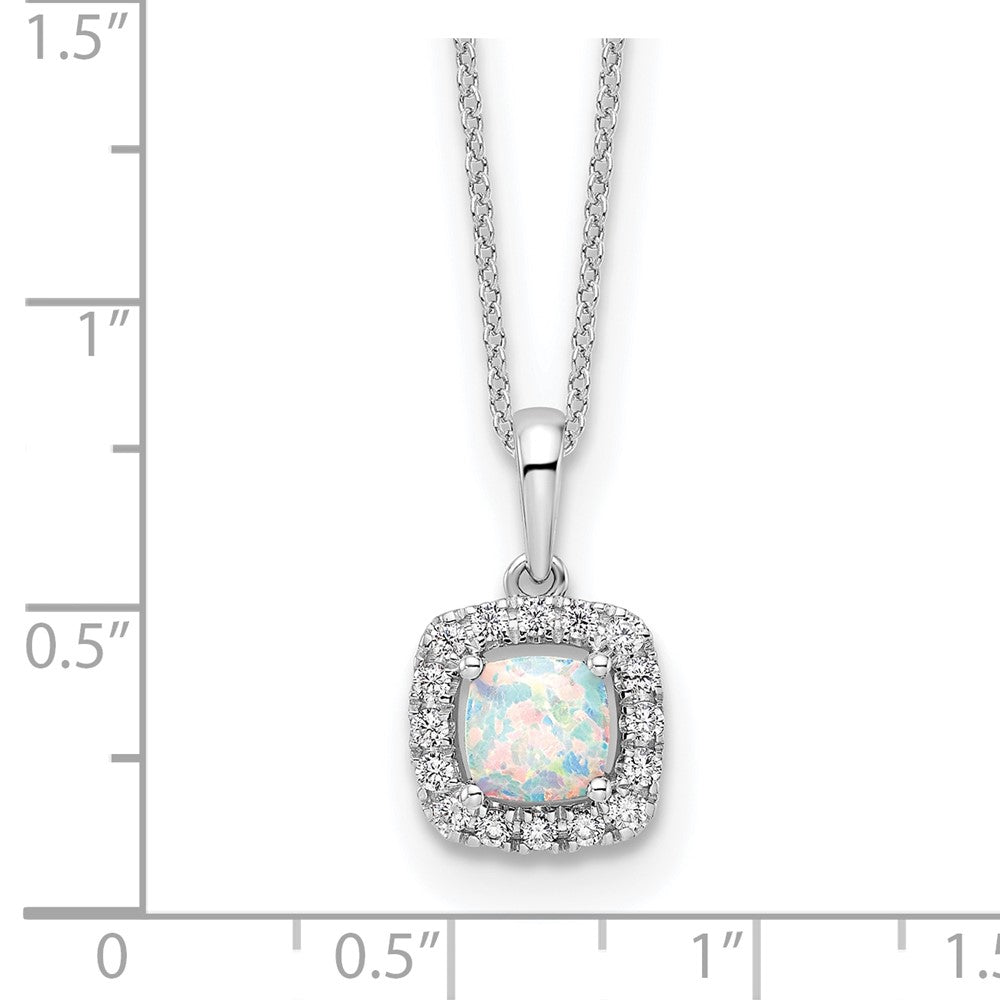 10kw 1/4ct Lab Grown Diamond VS/SI+ G+ & Cr Opal Comp 18in Necklace