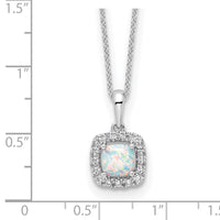 10kw 1/4ct Lab Grown Diamond VS/SI+ G+ & Cr Opal Comp 18in Necklace