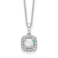 10kw 1/4ct Lab Grown Diamond VS/SI+ G+ & Cr Opal Comp 18in Necklace