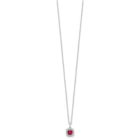 10kw 1/4ct Lab Grown Diamond VS/SI+ G+ & Cr Ruby Comp 18in Necklace