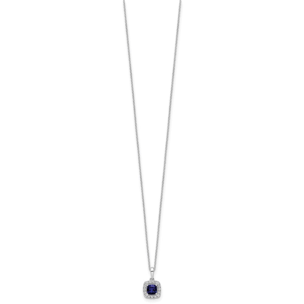 10kw 1/4ct Lab Grown Dia VS/SI+ G+ & Cr Sapphire Comp 18in Necklace