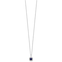 10kw 1/4ct Lab Grown Dia VS/SI+ G+ & Cr Sapphire Comp 18in Necklace