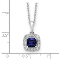 10kw 1/4ct Lab Grown Dia VS/SI+ G+ & Cr Sapphire Comp 18in Necklace
