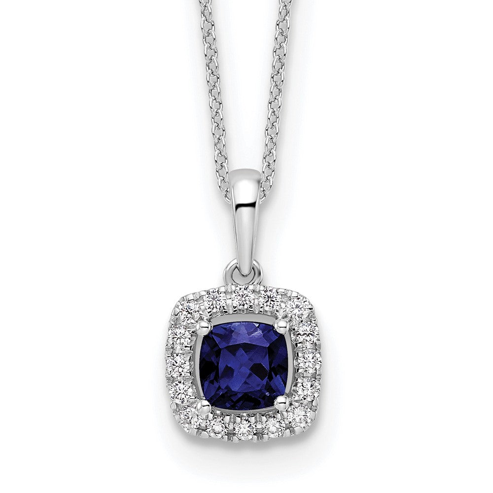 10kw 1/4ct Lab Grown Dia VS/SI+ G+ & Cr Sapphire Comp 18in Necklace