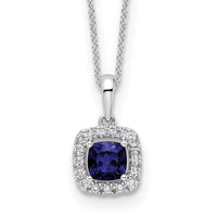 10kw 1/4ct Lab Grown Dia VS/SI+ G+ & Cr Sapphire Comp 18in Necklace