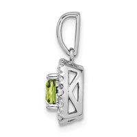 14kw 1/4ct Lab Grown Dia VS/SI+ G+ Aug Birthstone Peridot Halo Pendant