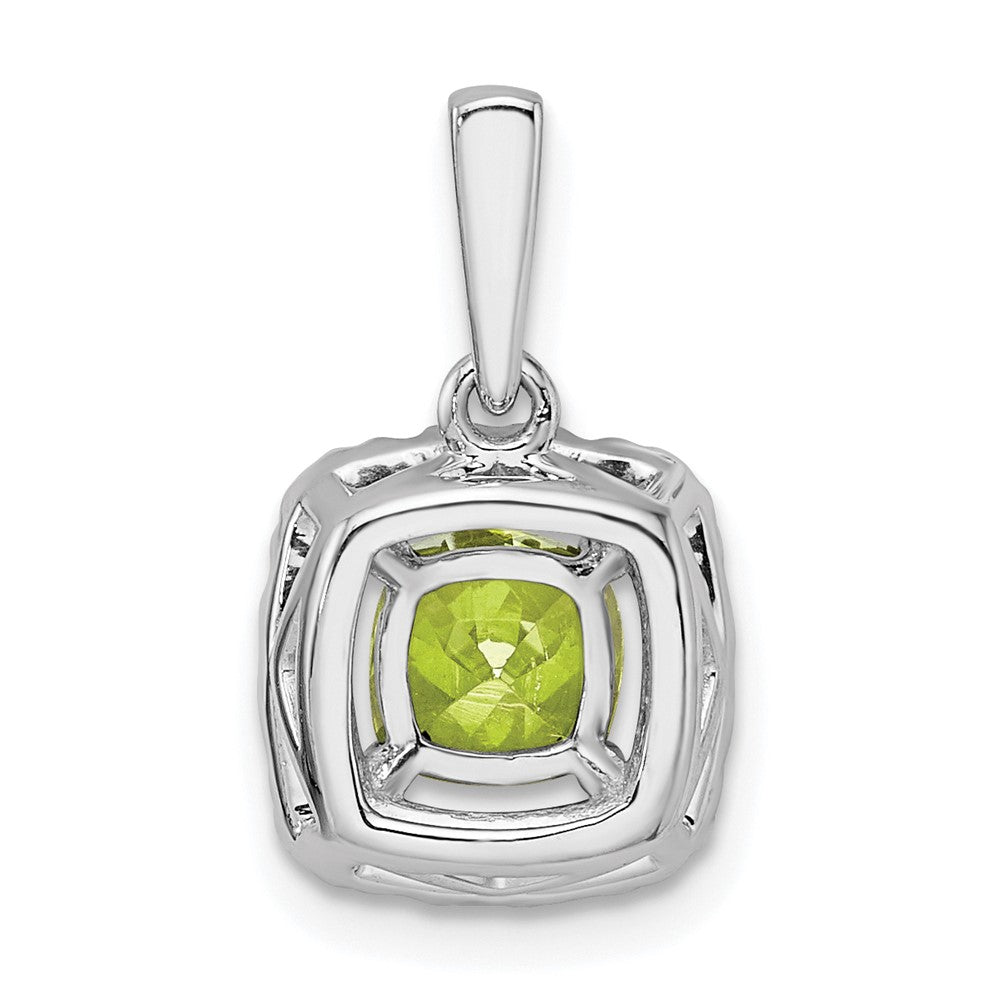 14kw 1/4ct Lab Grown Dia VS/SI+ G+ Aug Birthstone Peridot Halo Pendant