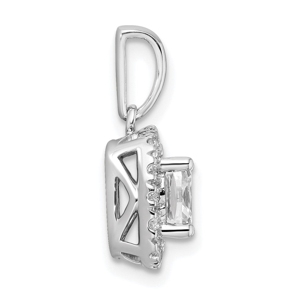 14kw 1/4ct Lab Grown Dia VS/SI+ G+ April Birthstone White Sapphire Pendant