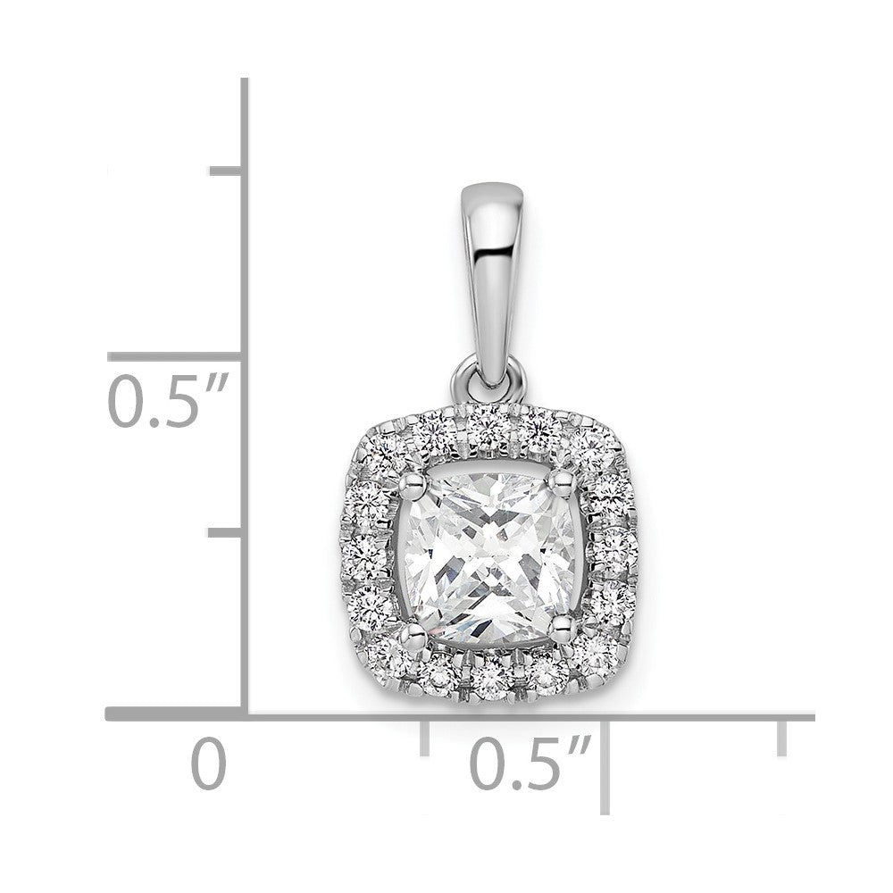 14kw 1/4ct Lab Grown Dia VS/SI+ G+ April Birthstone White Sapphire Pendant