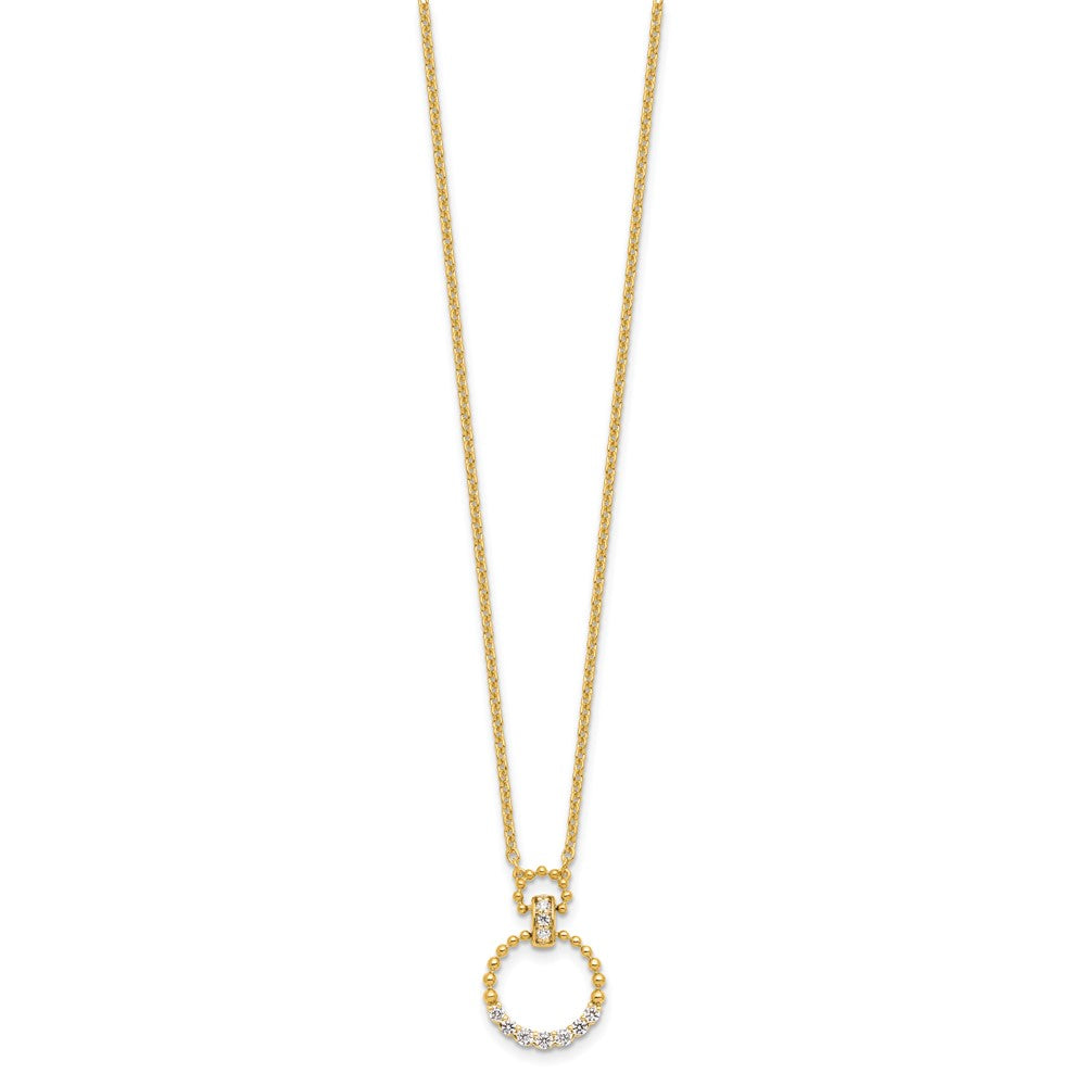 14k 1/4ct Lab Grown Diamond VS/SI+ G+ Circle 18in Pendant Necklace