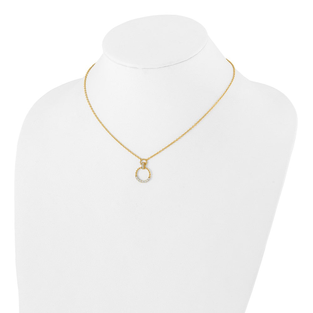 14k 1/4ct Lab Grown Diamond VS/SI+ G+ Circle 18in Pendant Necklace