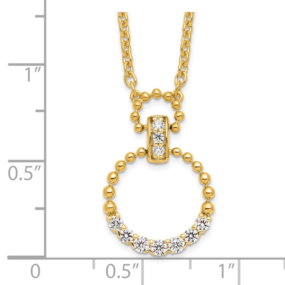 14k 1/4ct Lab Grown Diamond VS/SI+ G+ Circle 18in Pendant Necklace