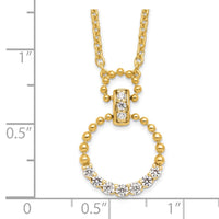 14k 1/4ct Lab Grown Diamond VS/SI+ G+ Circle 18in Pendant Necklace