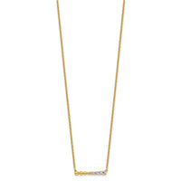 14k 1/4ct Lab Grown Diamond VS/SI+ G+ Beaded Bar 18in Necklace