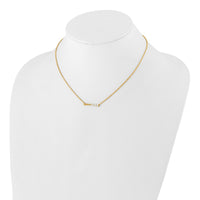 14k 1/4ct Lab Grown Diamond VS/SI+ G+ Beaded Bar 18in Necklace