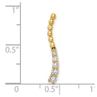 14k 1/5ct Lab Grown Diamond VS/SI+ G+ Fashion Bar Chain Slide Pendant