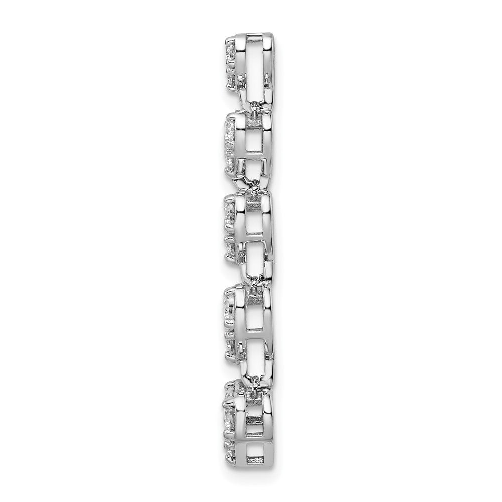 14kw 1ct Lab Grown Diamond VS/SI+ G+ Comp Five Heart Bar Chain Slide