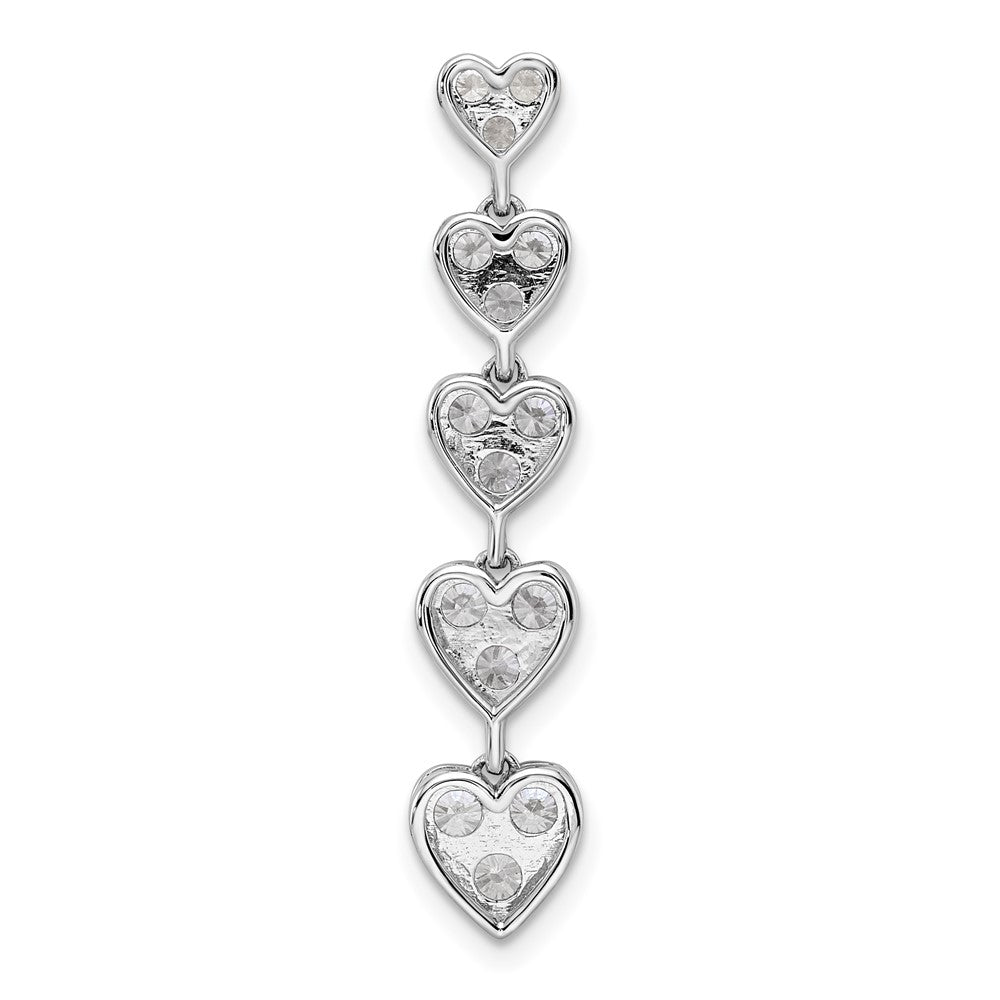 14kw 1ct Lab Grown Diamond VS/SI+ G+ Comp Five Heart Bar Chain Slide