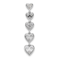 14kw 1ct Lab Grown Diamond VS/SI+ G+ Comp Five Heart Bar Chain Slide