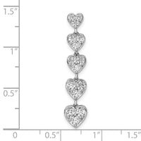 14kw 1ct Lab Grown Diamond VS/SI+ G+ Comp Five Heart Bar Chain Slide