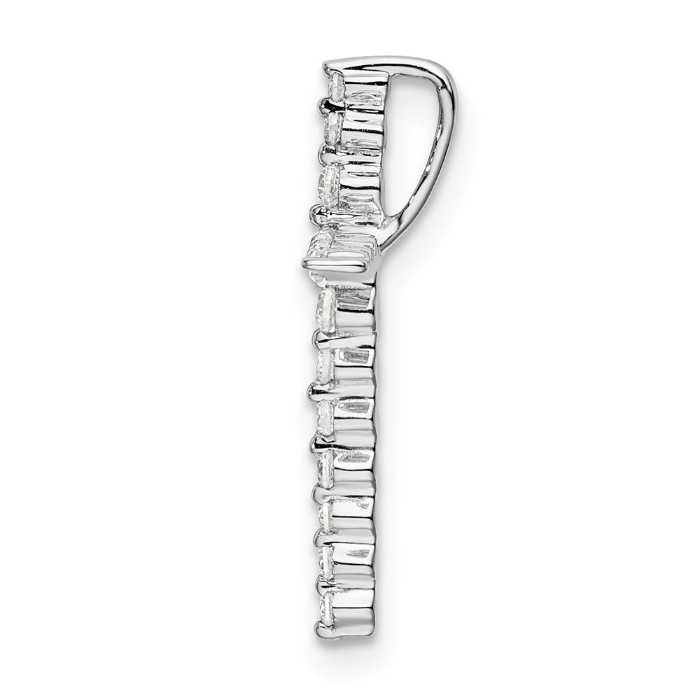 14kw 1/6ct Lab Grown Diamond VS/SI+ G+ Comp Cross Chain Slide Pendant