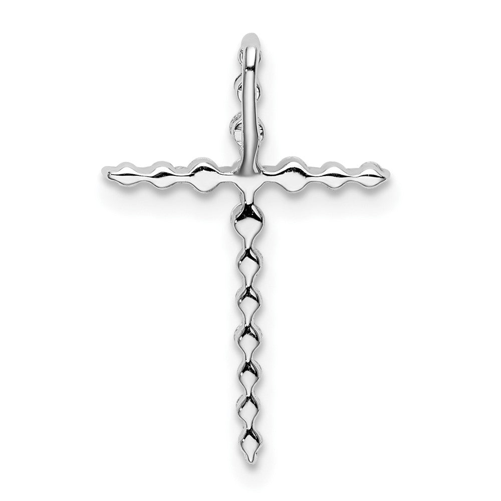 14kw 1/6ct Lab Grown Diamond VS/SI+ G+ Comp Cross Chain Slide Pendant