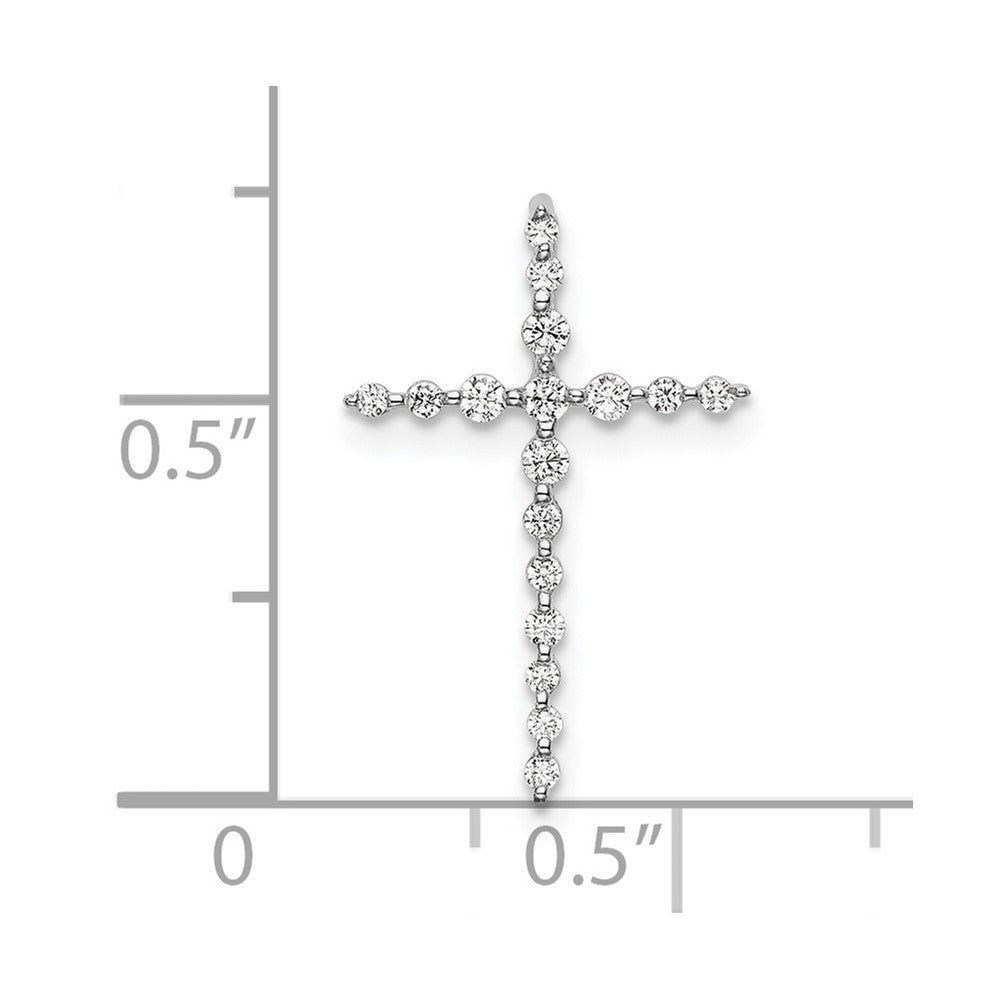 14kw 1/6ct Lab Grown Diamond VS/SI+ G+ Comp Cross Chain Slide Pendant