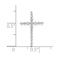 14kw 1/6ct Lab Grown Diamond VS/SI+ G+ Comp Cross Chain Slide Pendant